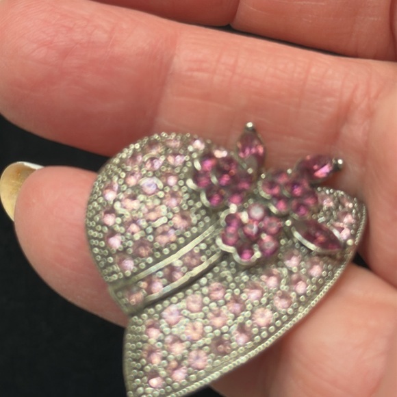 Scatter pins (3) lot in Silver & Gold Metal with Crystals Brooch Set - 1” - Picture 7 of 8